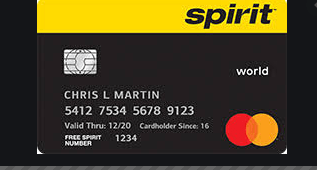 Spirit Credit Card - The requirement for Registering Spirit Card